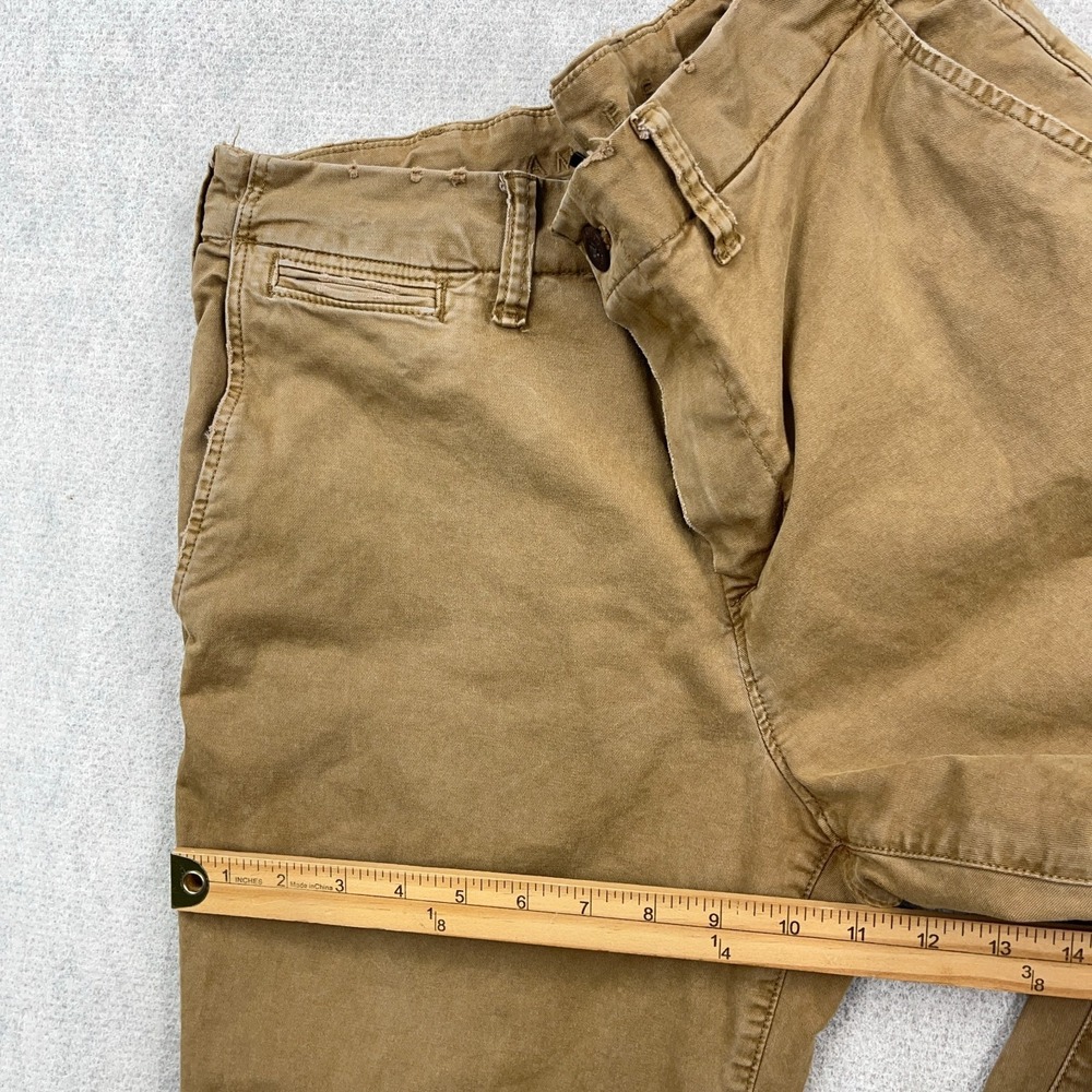 American Eagle Pants Men 32x34 Brown Khaki Chino Slim Fit Straight Leg Dress - Picture 8 of 13